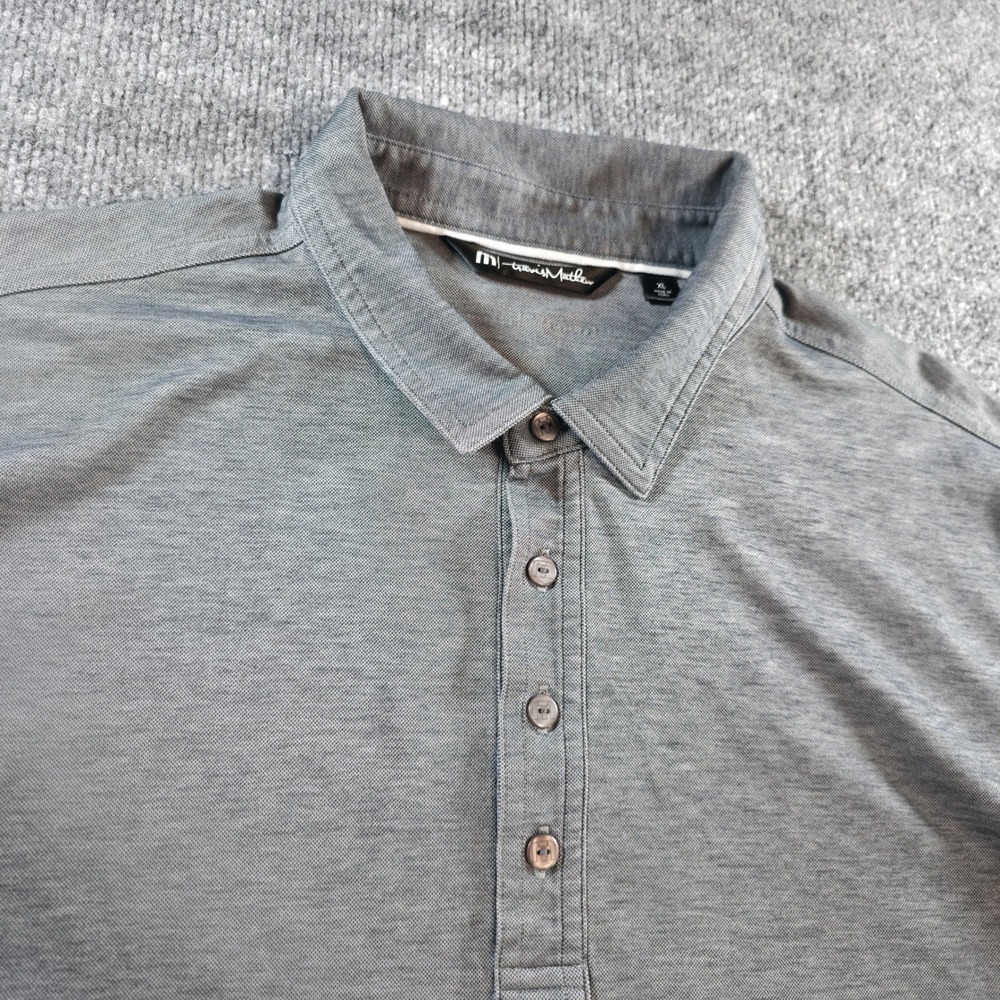 Travis Mathew Polo Shirt Mens XL Gray Short Sleeve Golf Casual